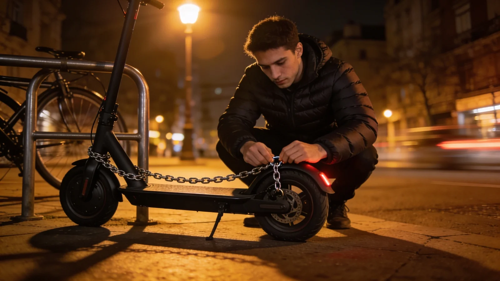 E-Scooter Diebstahlschutz: Kettenschloss richtig sichern in der Stadt