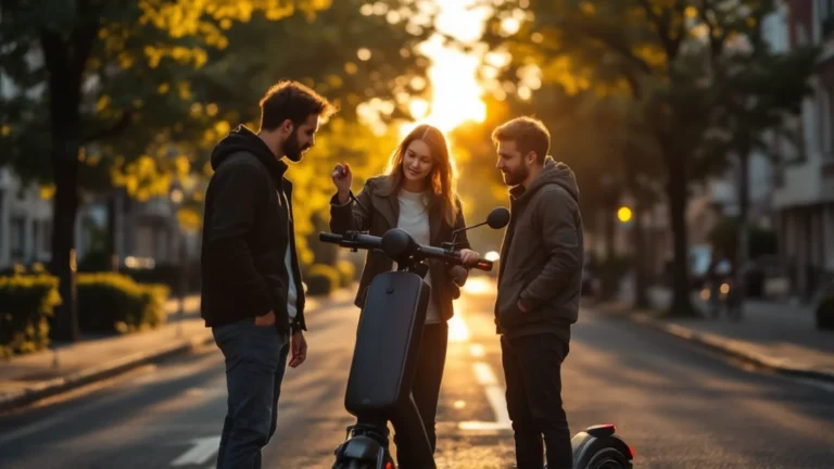 E-Scooter Kind Freiheit oder Risiko: Eltern besprechen Sicherheits-Regeln mit Jugendlichem