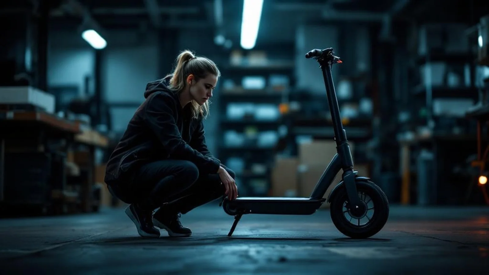 E-Scooter ruckelt: Roller mit unrundem Antrieb auf Asphalt