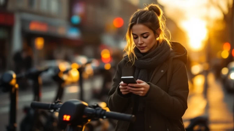 Leih-Scooter Account benutzen: Nutzerin entsperrt Scooter mit eigenem Account
