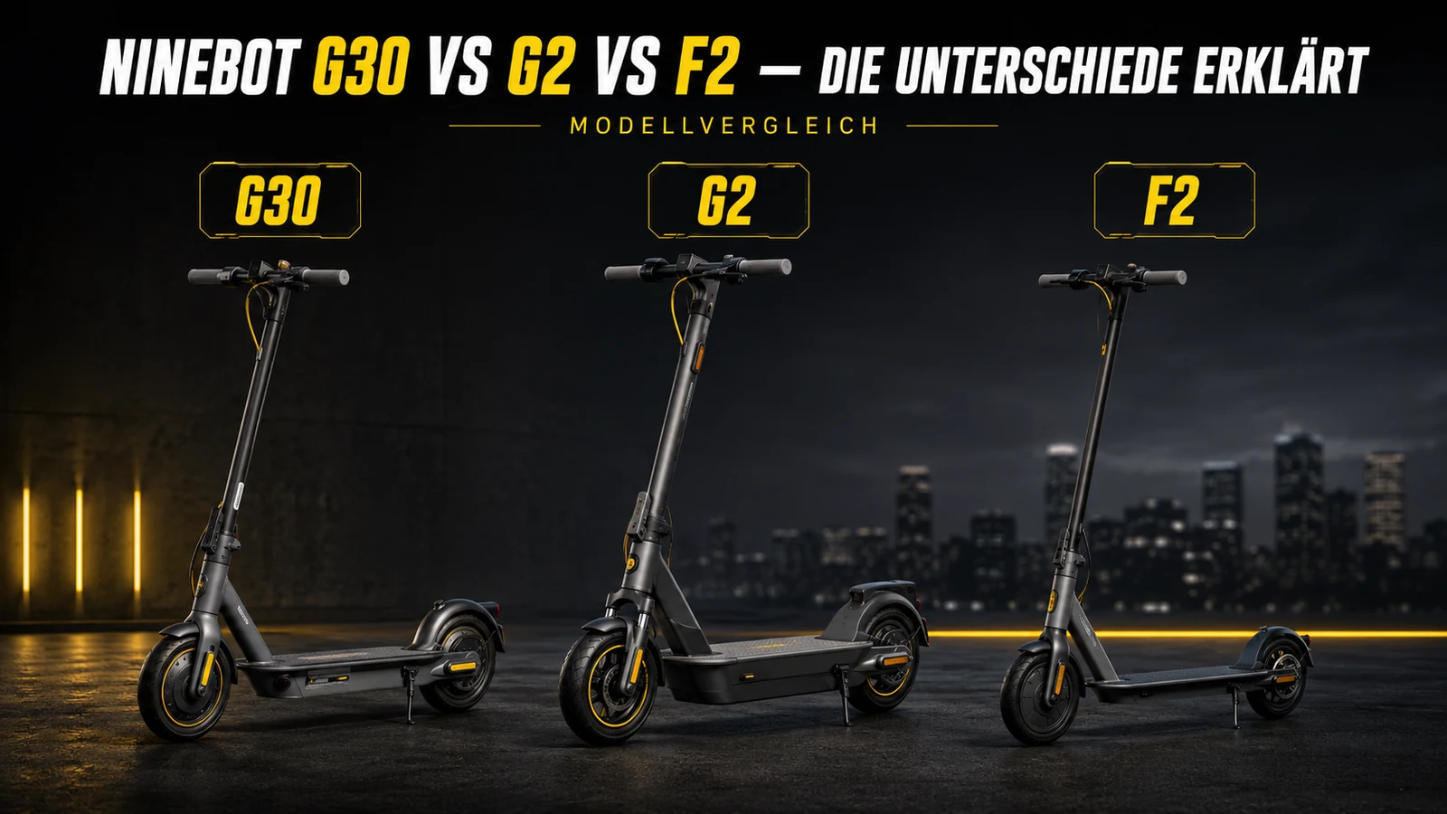 Ninebot G30, G2 und F2 im Modellvergleich
