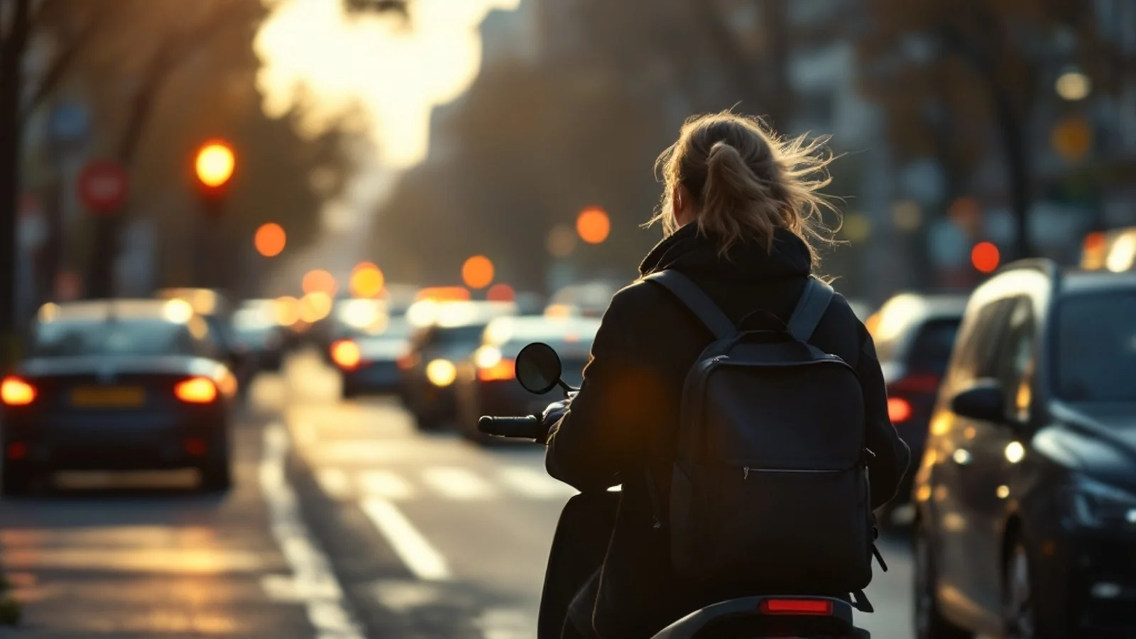Pendler kurze Strecke sparen: Pendlerin spart mit E-Scooter Auto-Kosten