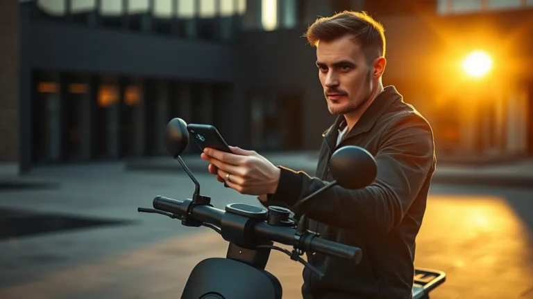 WebApp schneller machen: Person aktiviert E-Scooter per Bluetooth-Smartphone