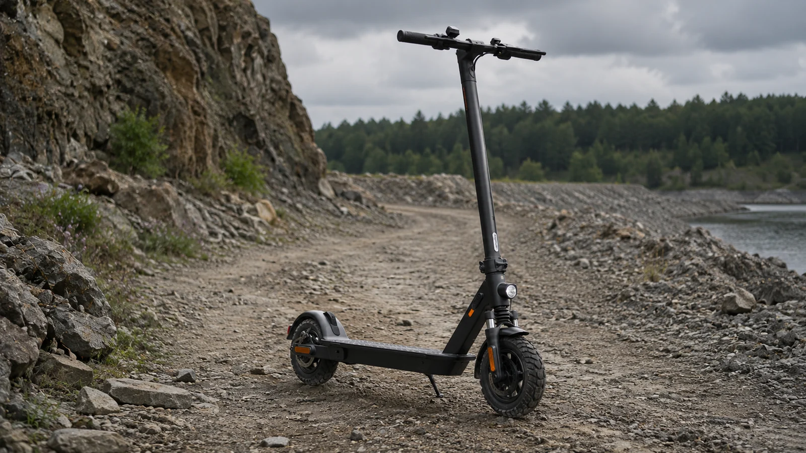 Offroad-E-Scooter im Gelände als neutrales Titelbild