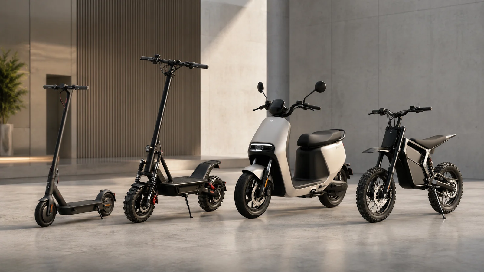 E-Scooter und Dirt Bike als neutrales Titelbild