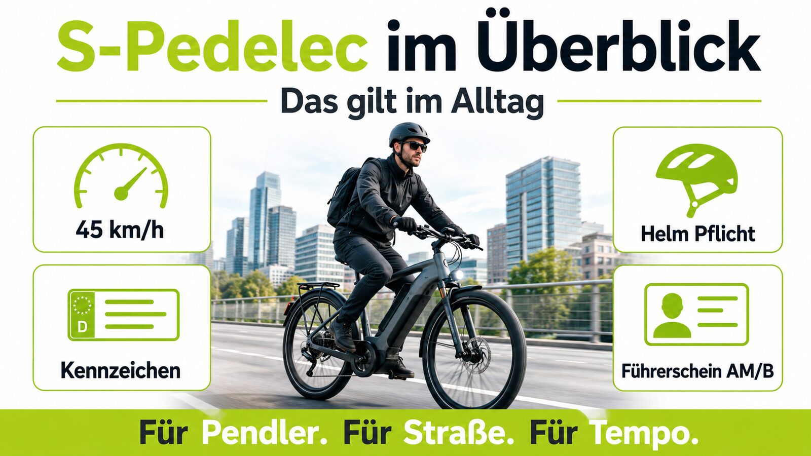 S-Pedelec im Überblick mit 45 km/h, Helm, Kennzeichen und Führerschein