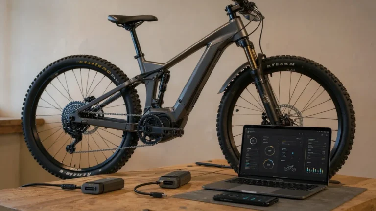 E-Bike-Lenkerdisplay mit Update-Symbol