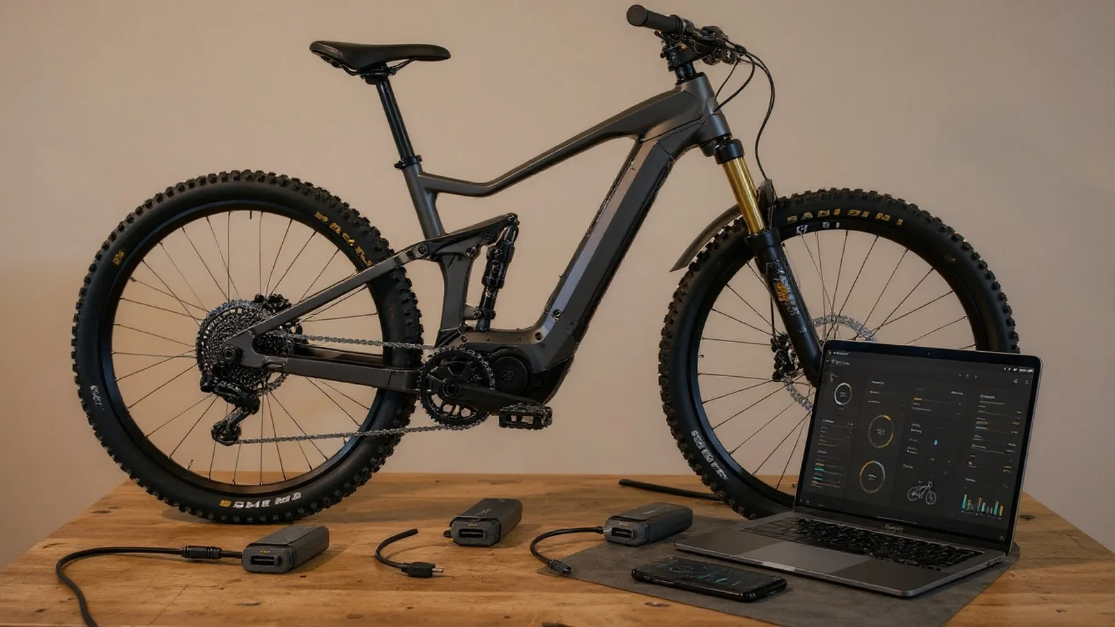 Moderne E-Bikes mit Smart-Antrieb in Reihe