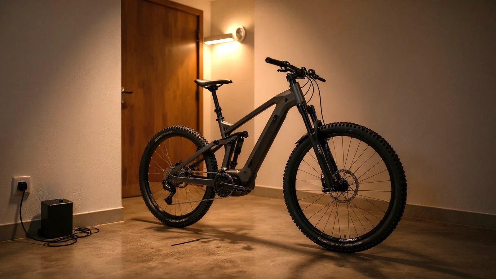 E-Bike-Akku laedt sicher im Keller