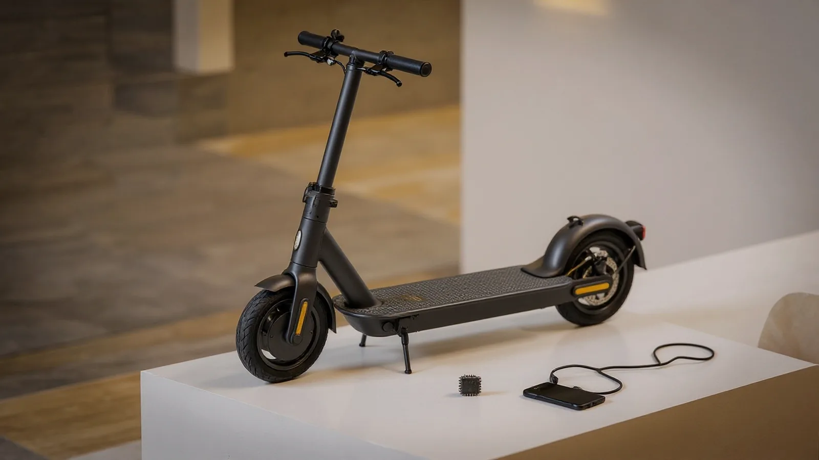 E-Scooter mit App, Chip und USB-Lizenz