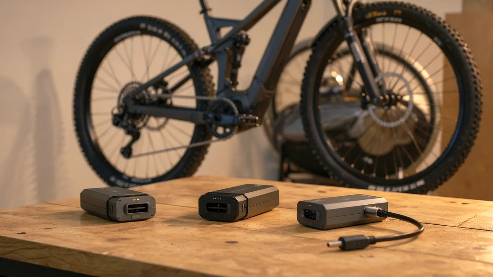 Drei E-Bike-Tuning-Module im Vergleich auf einer Werkbank