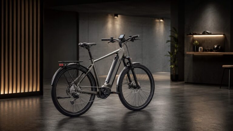 Modernes E-Bike im Studio als Symbol für smarte Funktionen