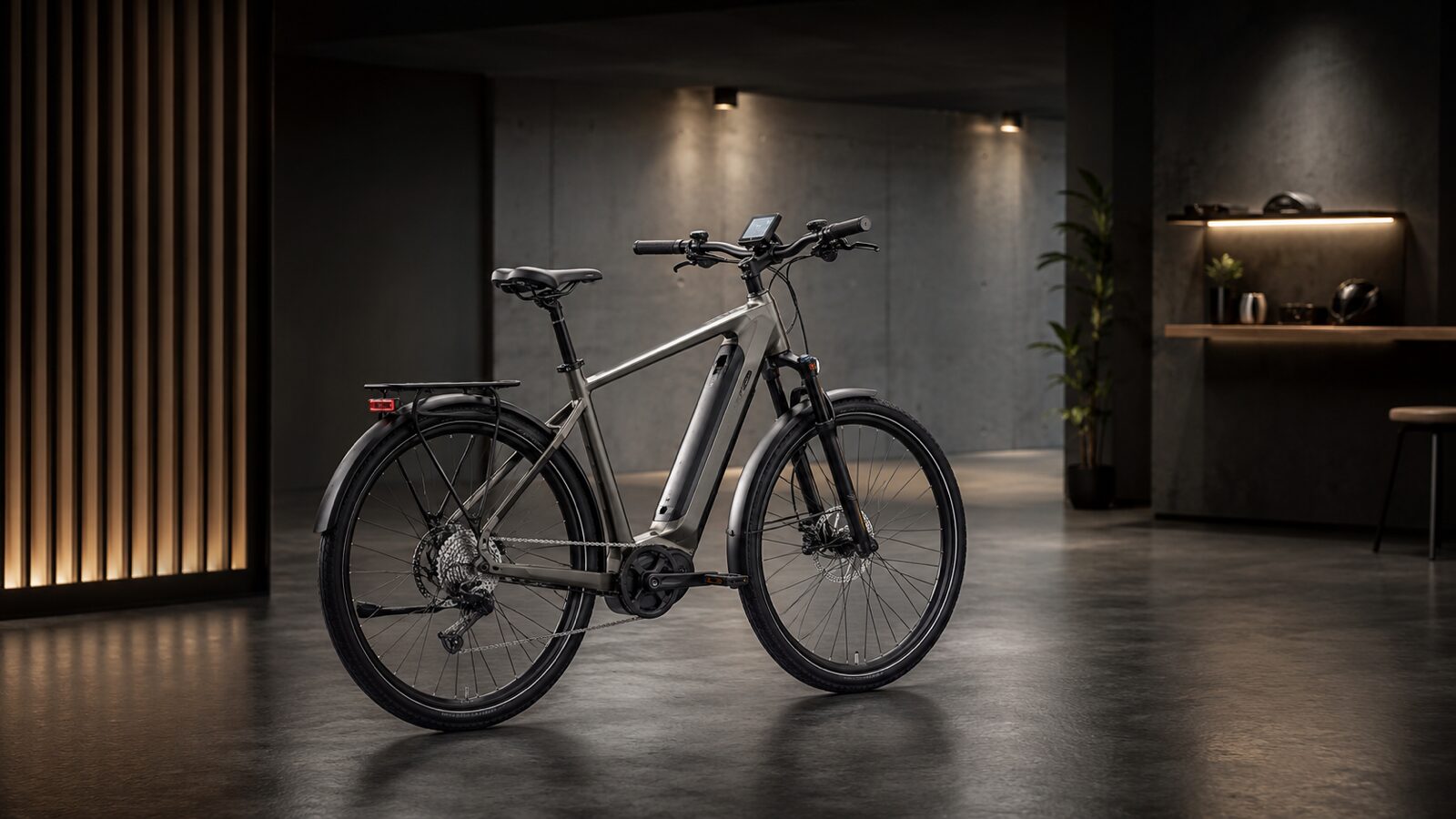 Modernes E-Bike im Studio als Symbol für smarte Funktionen