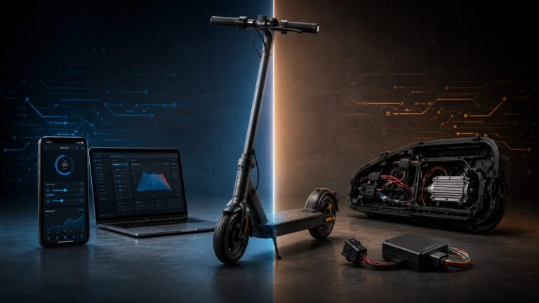 E-Scooter zwischen Software-App und Hardware-Steuergerät im Vergleich