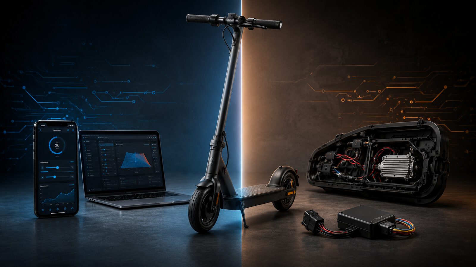 E-Scooter zwischen Software-App und Hardware-Steuergerät im Vergleich