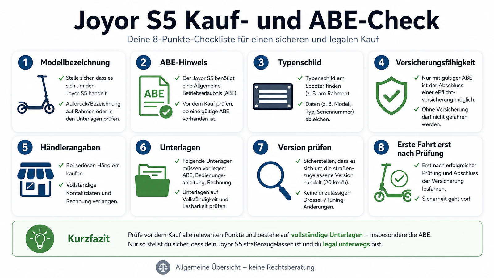 Infografik: Joyor S5 Kauf- und ABE-Check