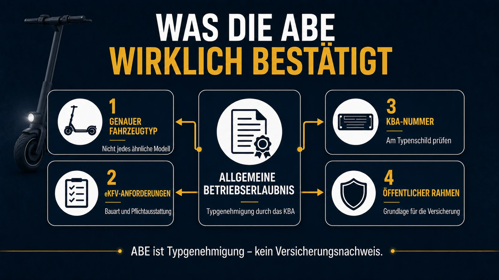Infografik was die ABE beim E-Scooter wirklich bestätigt
