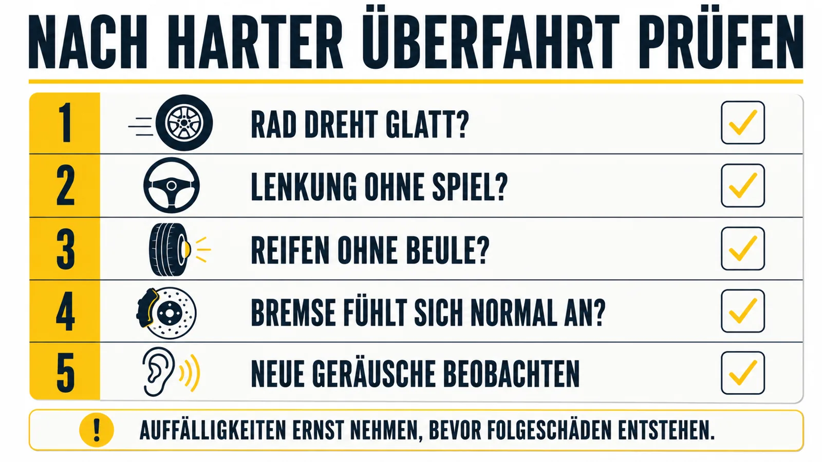 Selbstcheck nach Bordstein oder Schlagloch mit E-Scooter