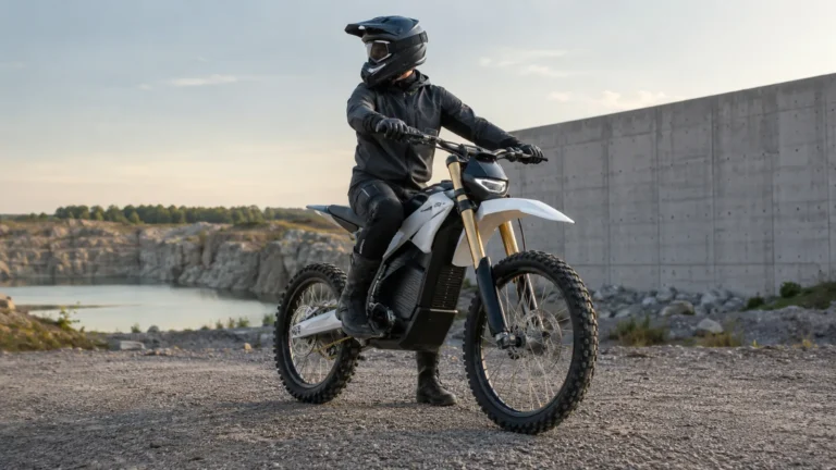 Elektrische Enduro auf nicht öffentlichem Gelände als Beispiel für E-Enduro und Elektro-Leichtkraftrad