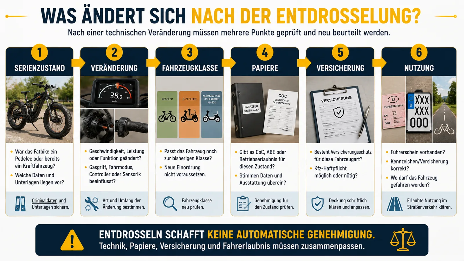Sechs Prüfschritte nach dem Entdrosseln eines E-Fatbikes