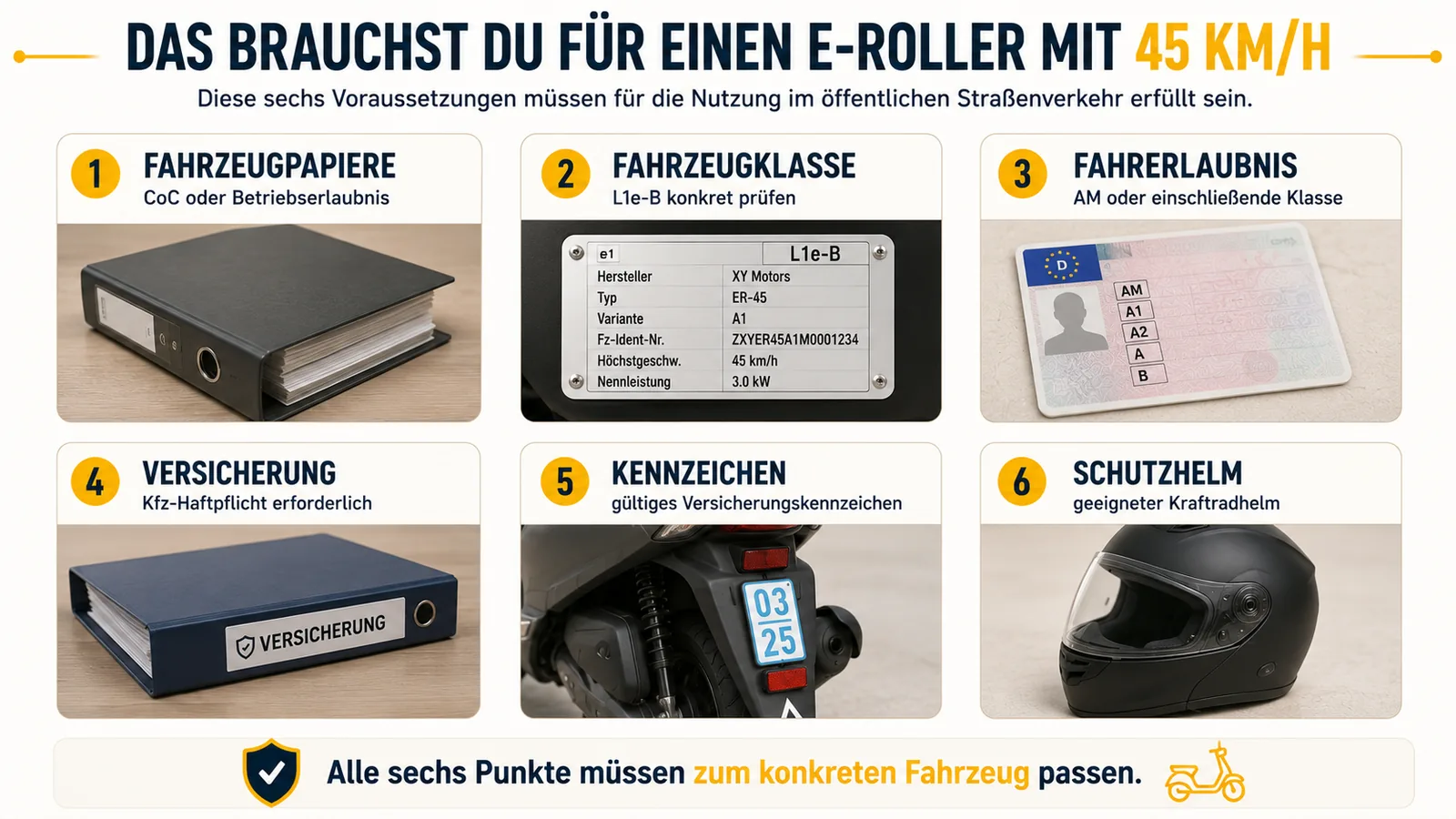 Sechs Voraussetzungen für einen E-Roller mit 45 km/h