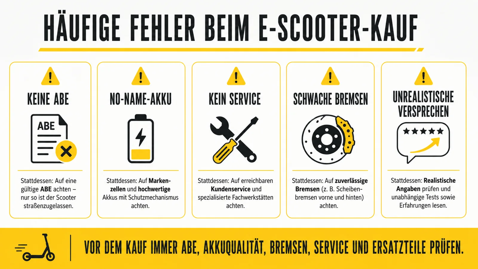 Die häufigsten Fehler beim E-Scooter-Kauf und wie man sie vermeidet
