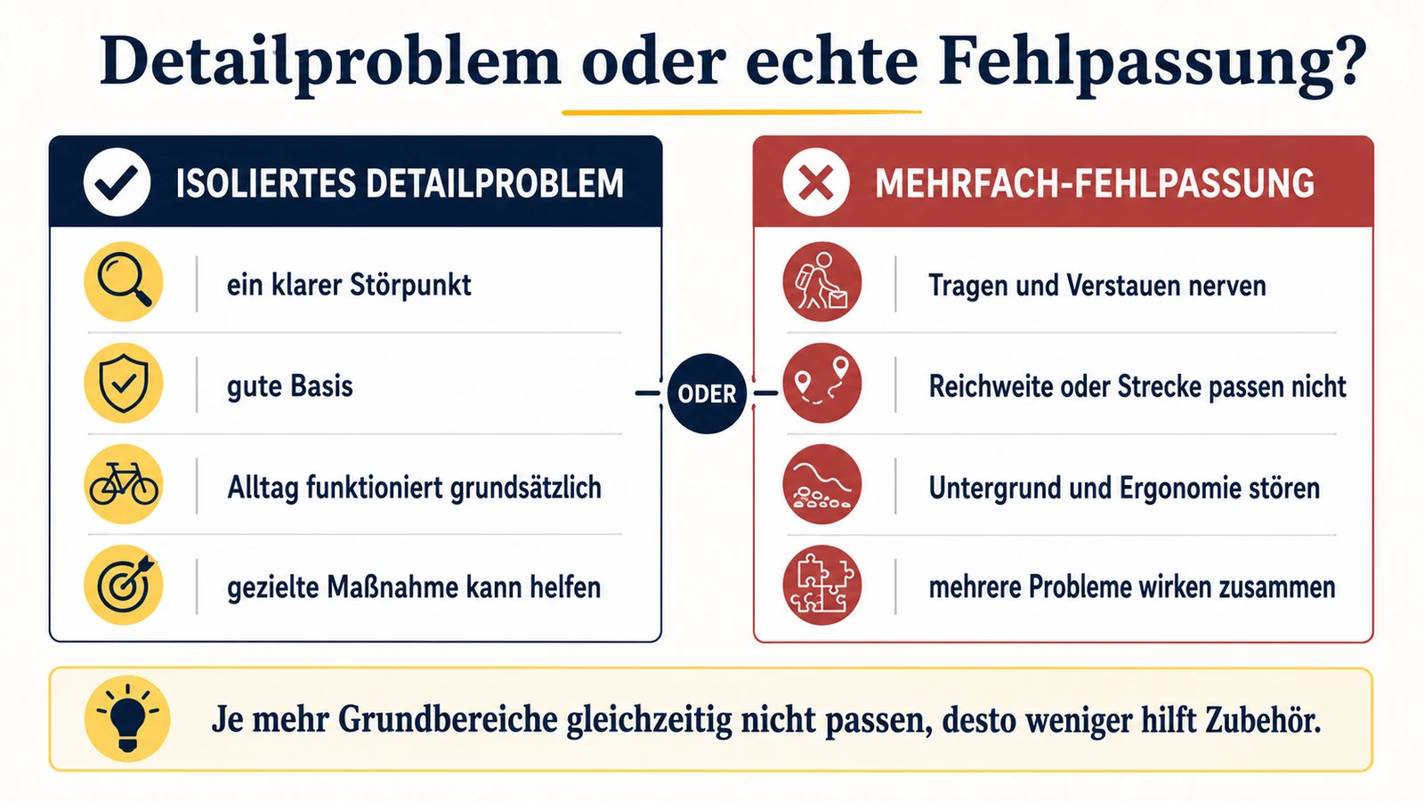 Infografik: isoliertes Detailproblem oder echte Mehrfach-Fehlpassung beim E-Scooter