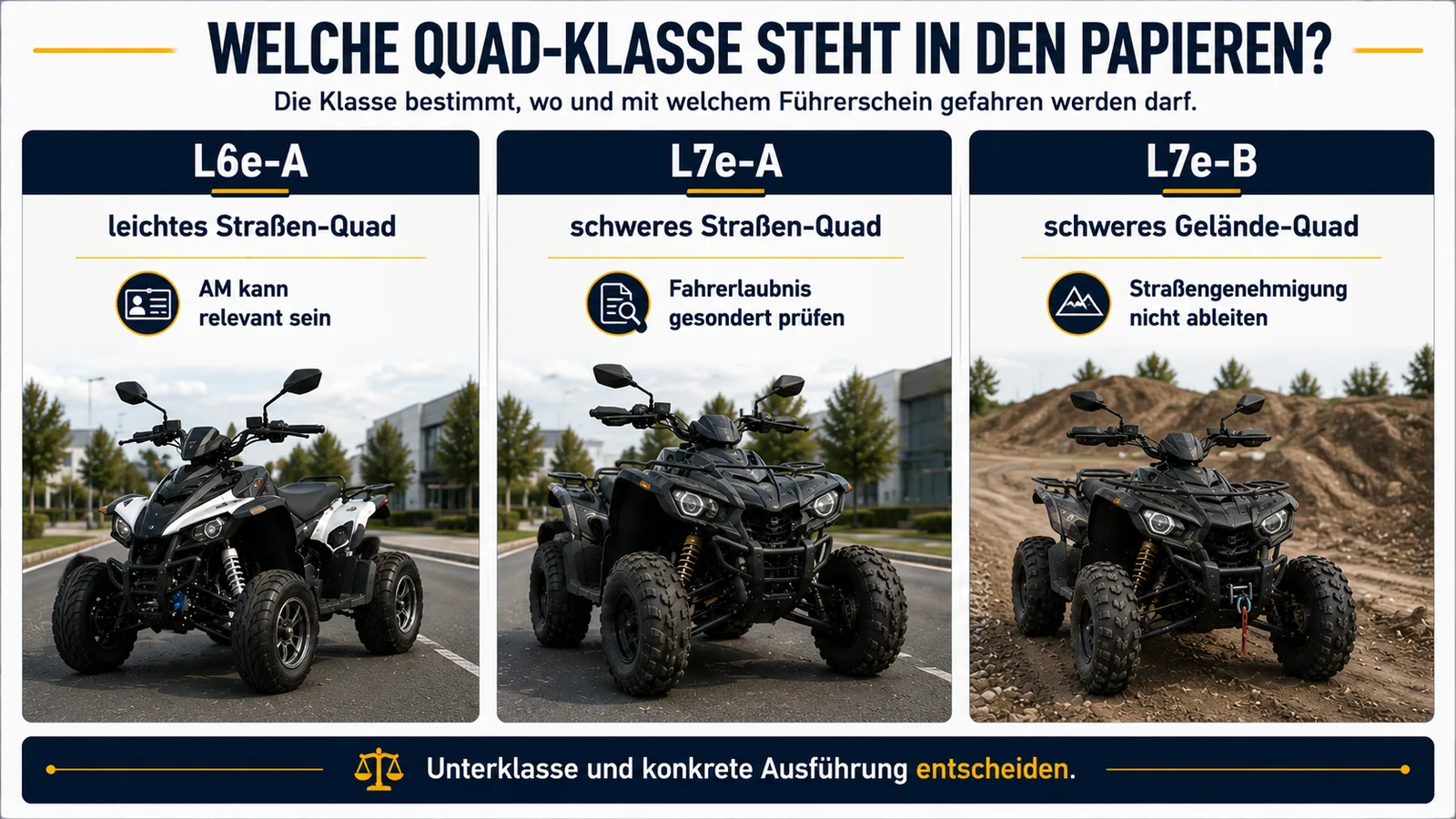 Elektro-Quad-Klassen L6e-A, L7e-A und L7e-B