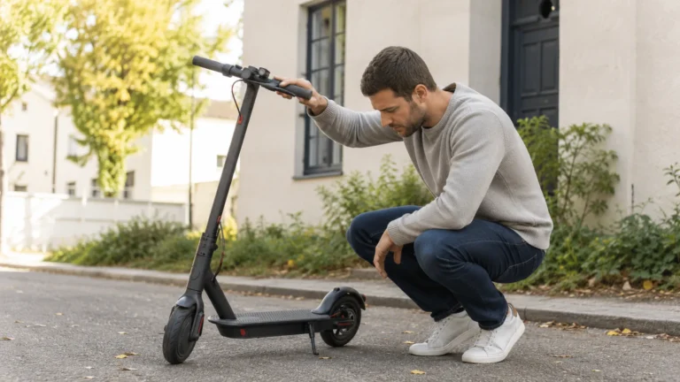 E-Scooter als Symbol dafür, wenn der Scooter an Leistung verliert