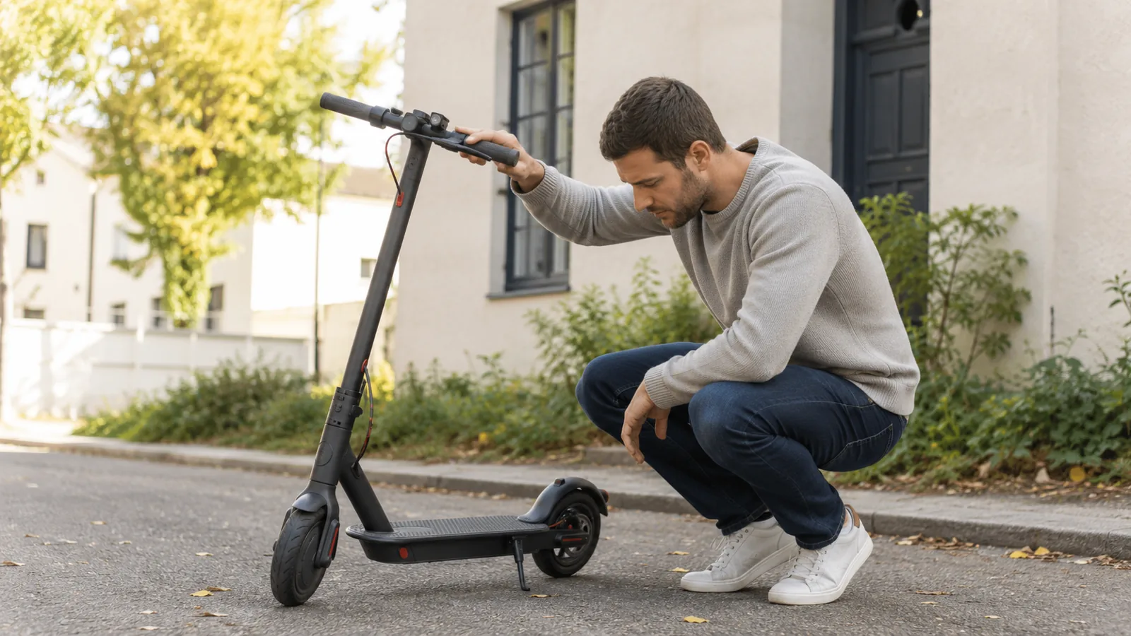 E-Scooter als Symbol dafür, wenn der Scooter an Leistung verliert