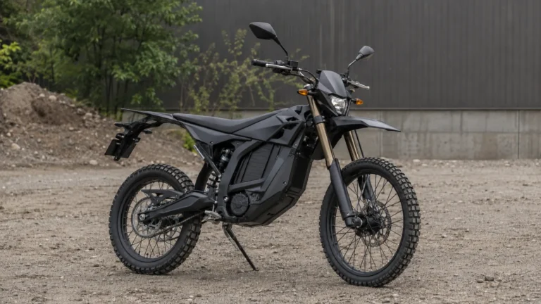 Sur-Ron Storm Bee L3e-Enduro mit Straßenausstattung in neutralem Umfeld