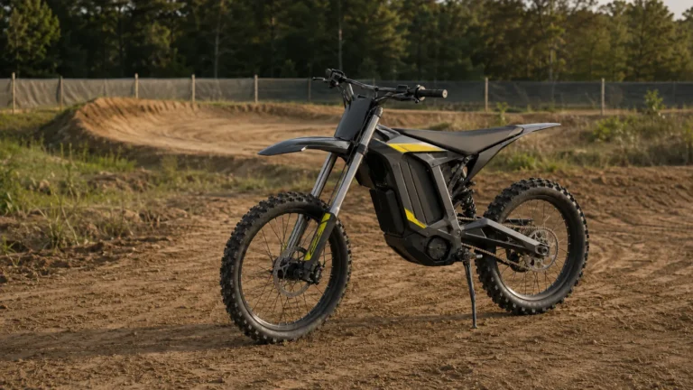 Elektro-Enduro auf abgesperrter privater Motocross-Strecke