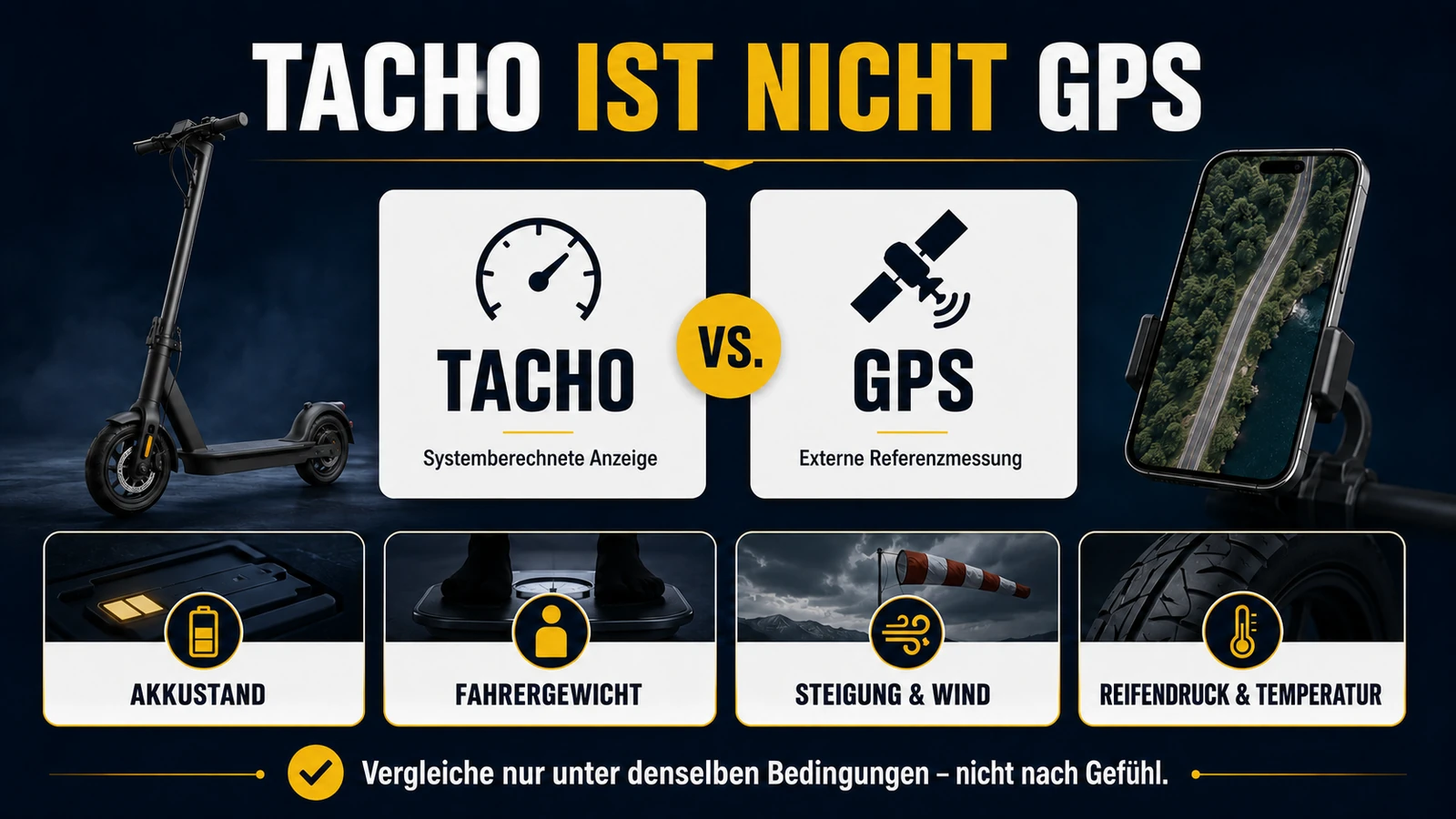Infografik Tacho gegen GPS beim Xiaomi 4 Pro