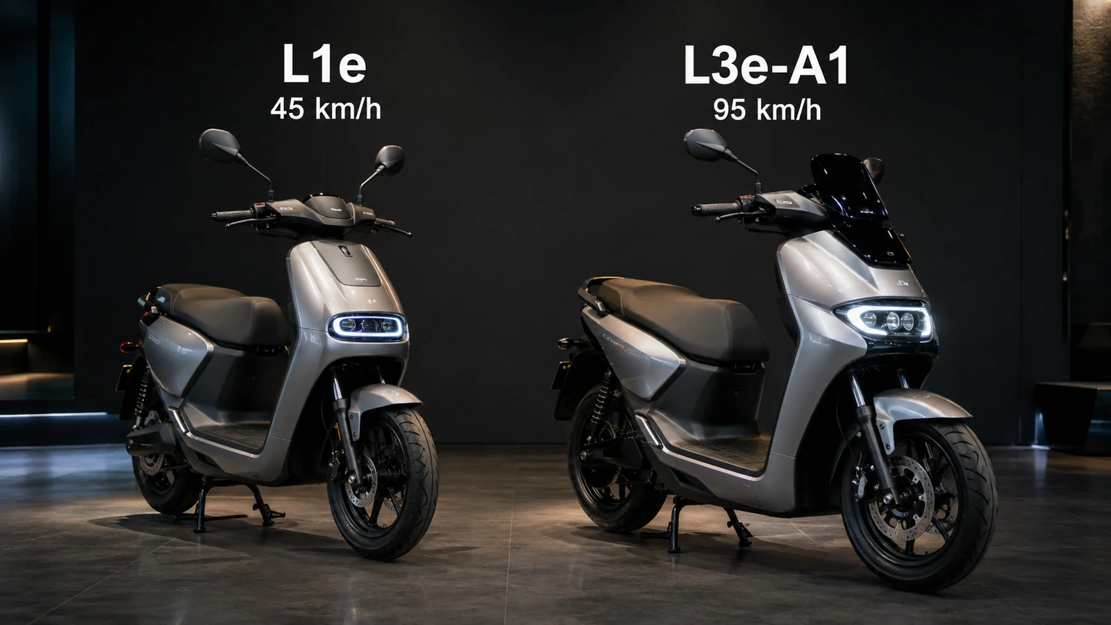 Vergleich der BMW CE 02 Varianten: gedrosselt L1e 45 km/h gegen L3e-A1 95 km/h