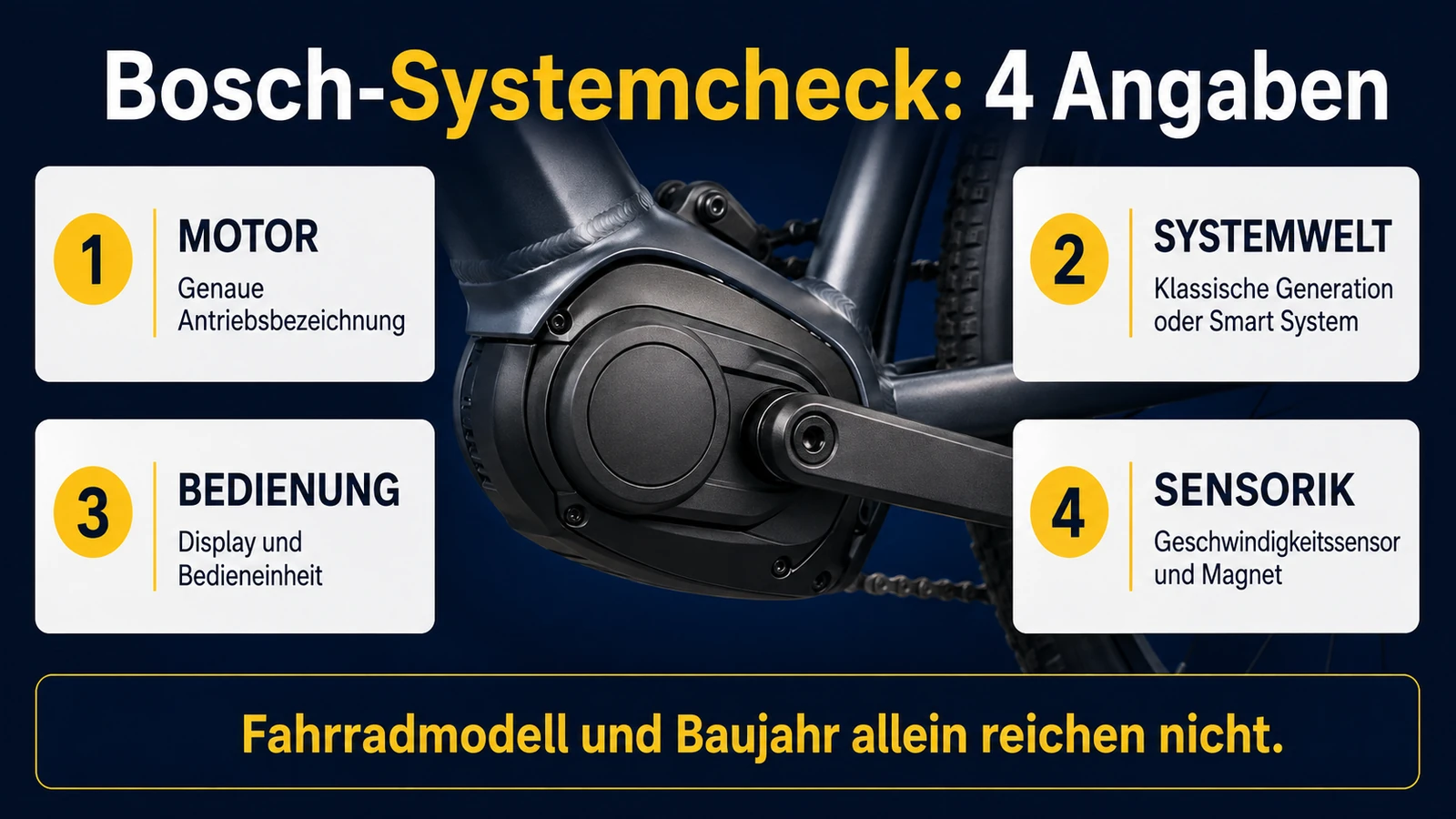 Infografik Bosch-Systemcheck vor dem E-Bike-Tuning