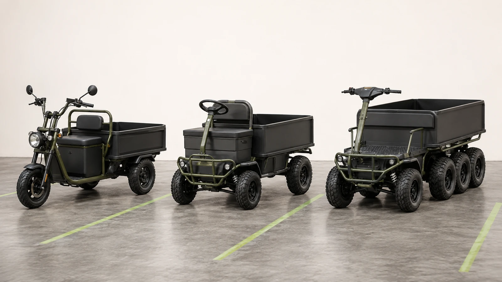 Bauarten im Vergleich: dreirädriges, vierrädriges und sechsrädriges Cargo-Quad