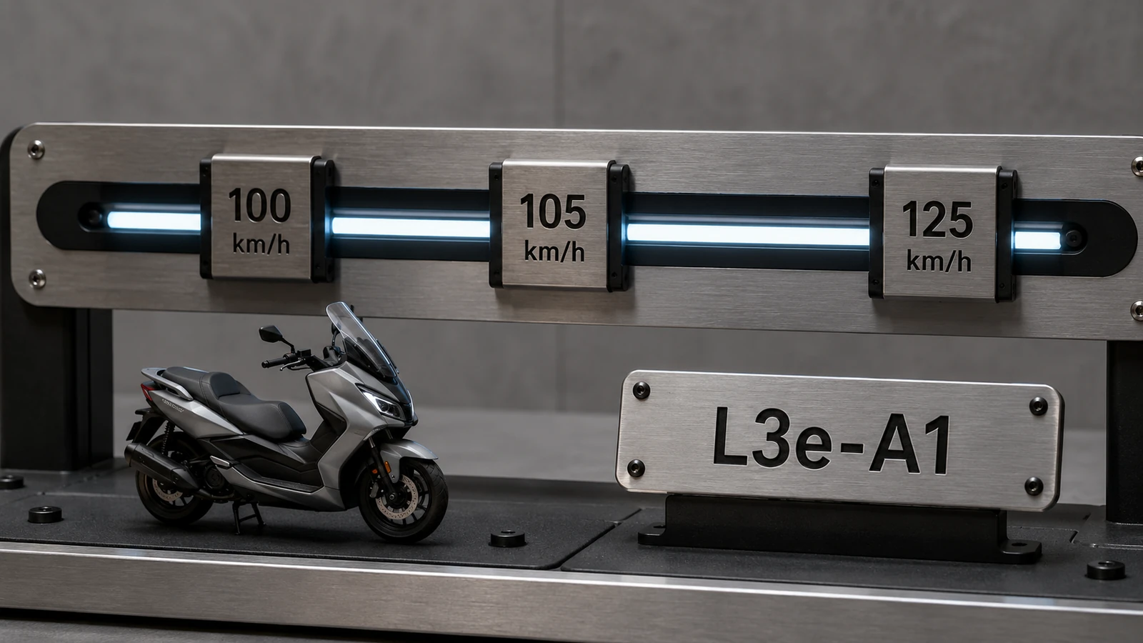 Hoechstgeschwindigkeiten 100, 105 und 125 Kilometer pro Stunde und die Klasse L3e-A1