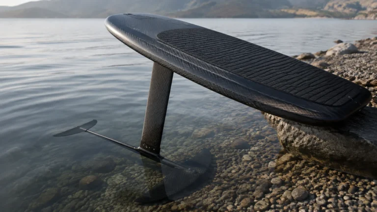 eFoil mit Carbon-Board und Unterwasser-Foil auf ruhigem Wasser, Kostenthema