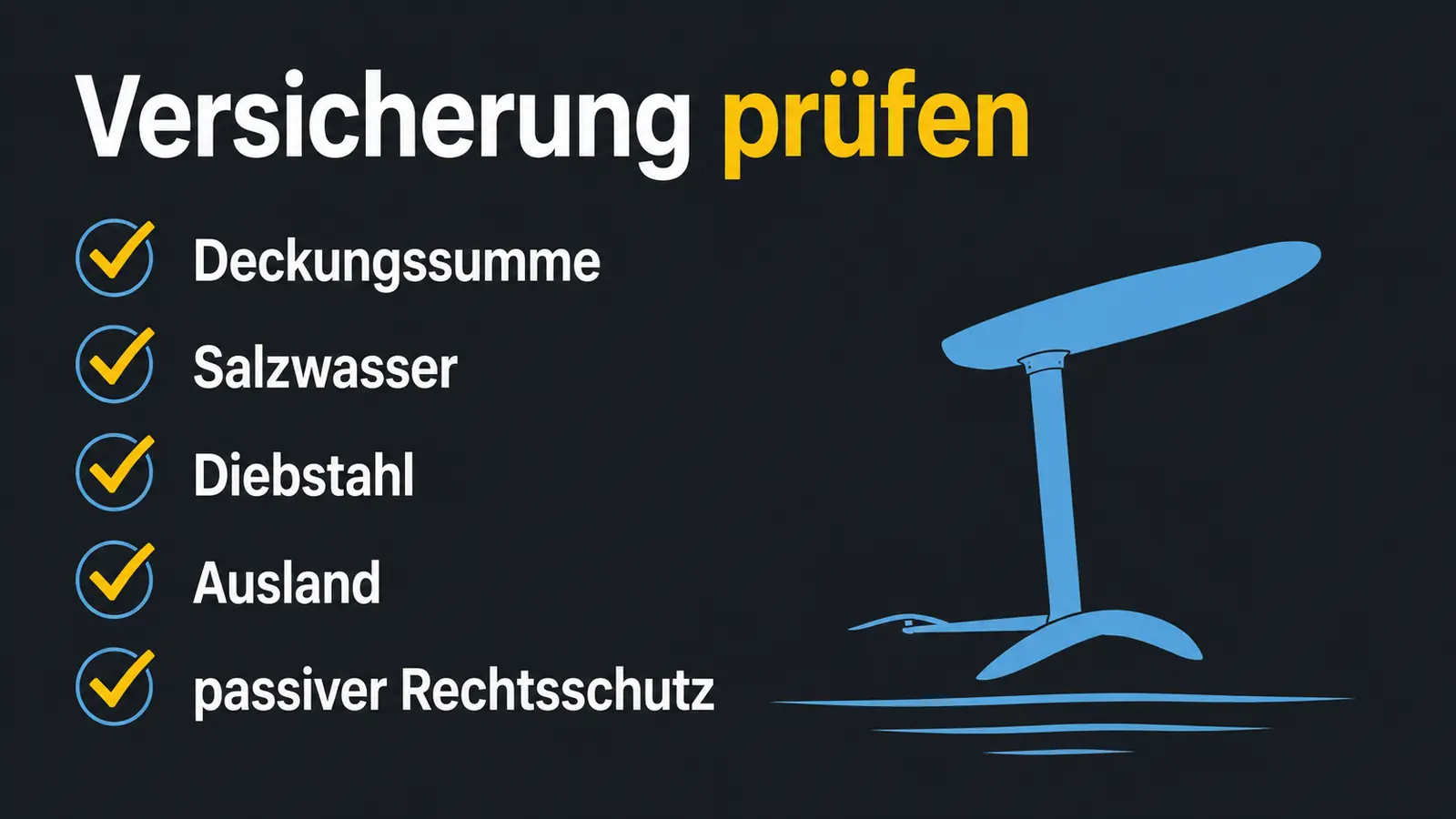 Checkliste was eine eFoil-Versicherung abdecken sollte