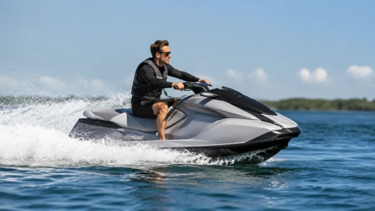 Elektro-Jetski (Wassermotorrad) mit Wasserstrahlantrieb auf freigegebener Wasserfläche