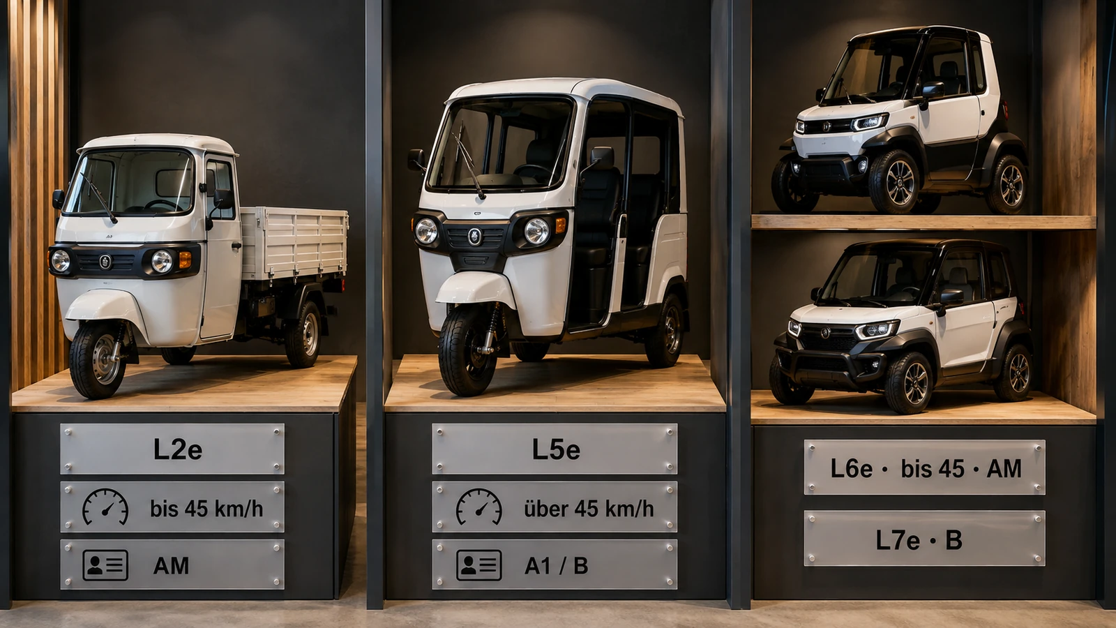 Fahrzeugklassen L2e, L5e und L6e/L7e beim Tuktuk-Kauf im Vergleich