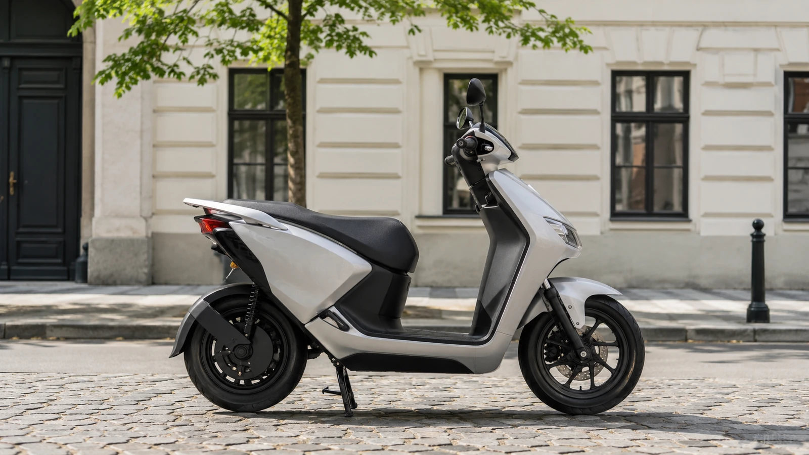 Honda CUV e: Elektroroller in der Stadt, seitliche Ansicht