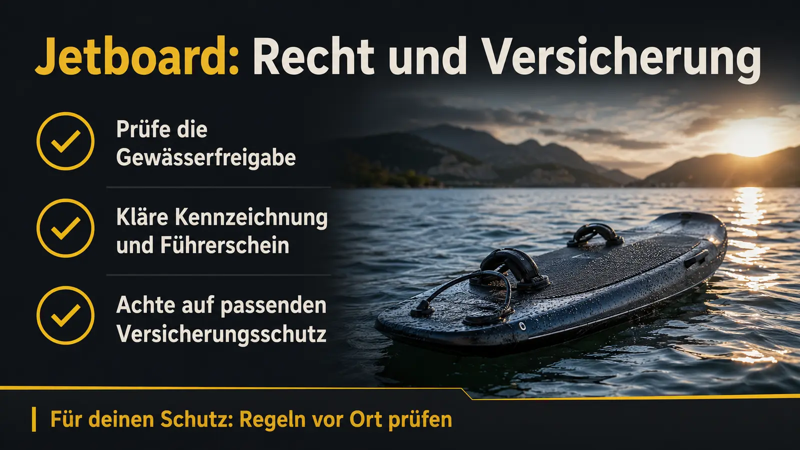 Schaubild Jetboard-Versicherung: Privathaftpflicht-Ausschluss, Wassersporthaftpflicht und Kasko