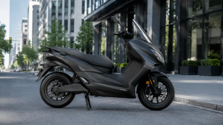 Nerva EXE 2 Elektro-Maxi-Roller in Seitenansicht auf urbaner Straße