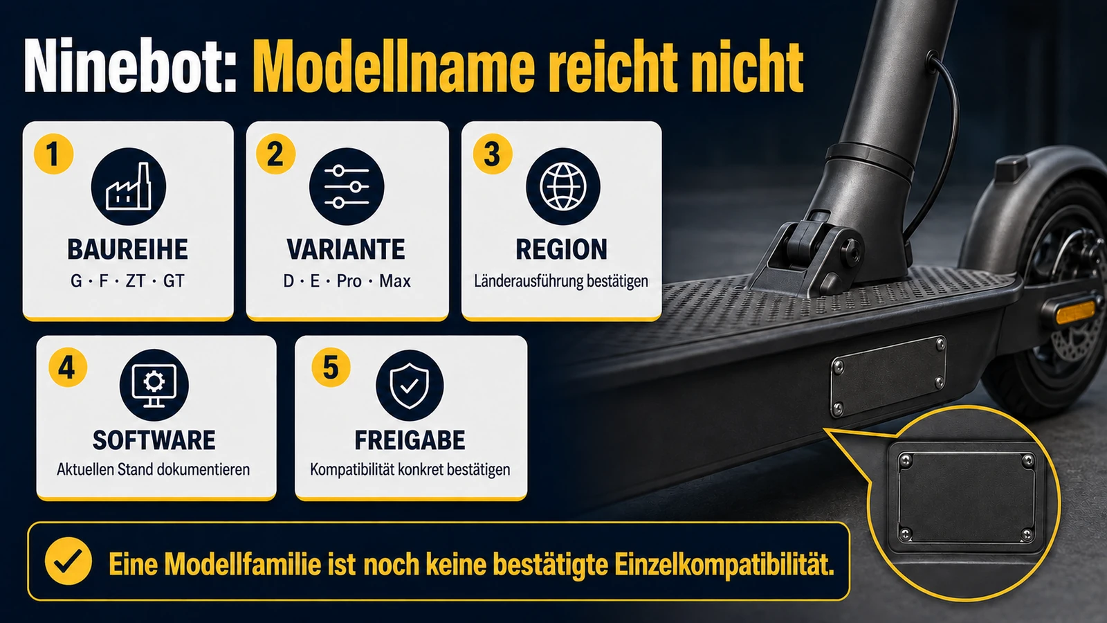 Infografik Ninebot Modellcheck in fünf Punkten