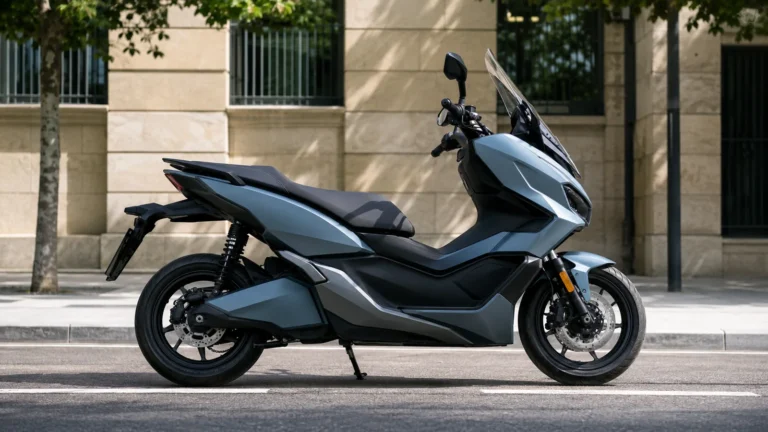 Rieju RAY 7.7 Elektro-Maxiroller in Seitenansicht auf städtischer Straße