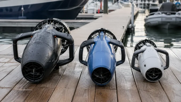 Seabob F5, F5 S und F9 nebeneinander am Bootssteg im Modell-Datencheck