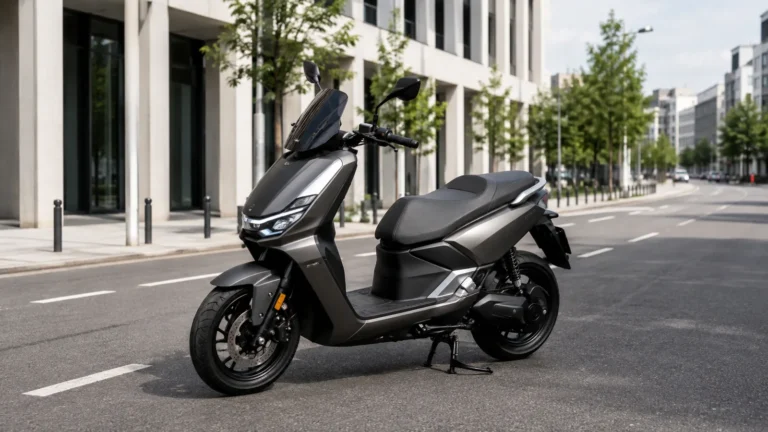 Segway E300SE Elektro-Maxi-Roller der L3e-A1-Klasse auf einer Stadtstraße