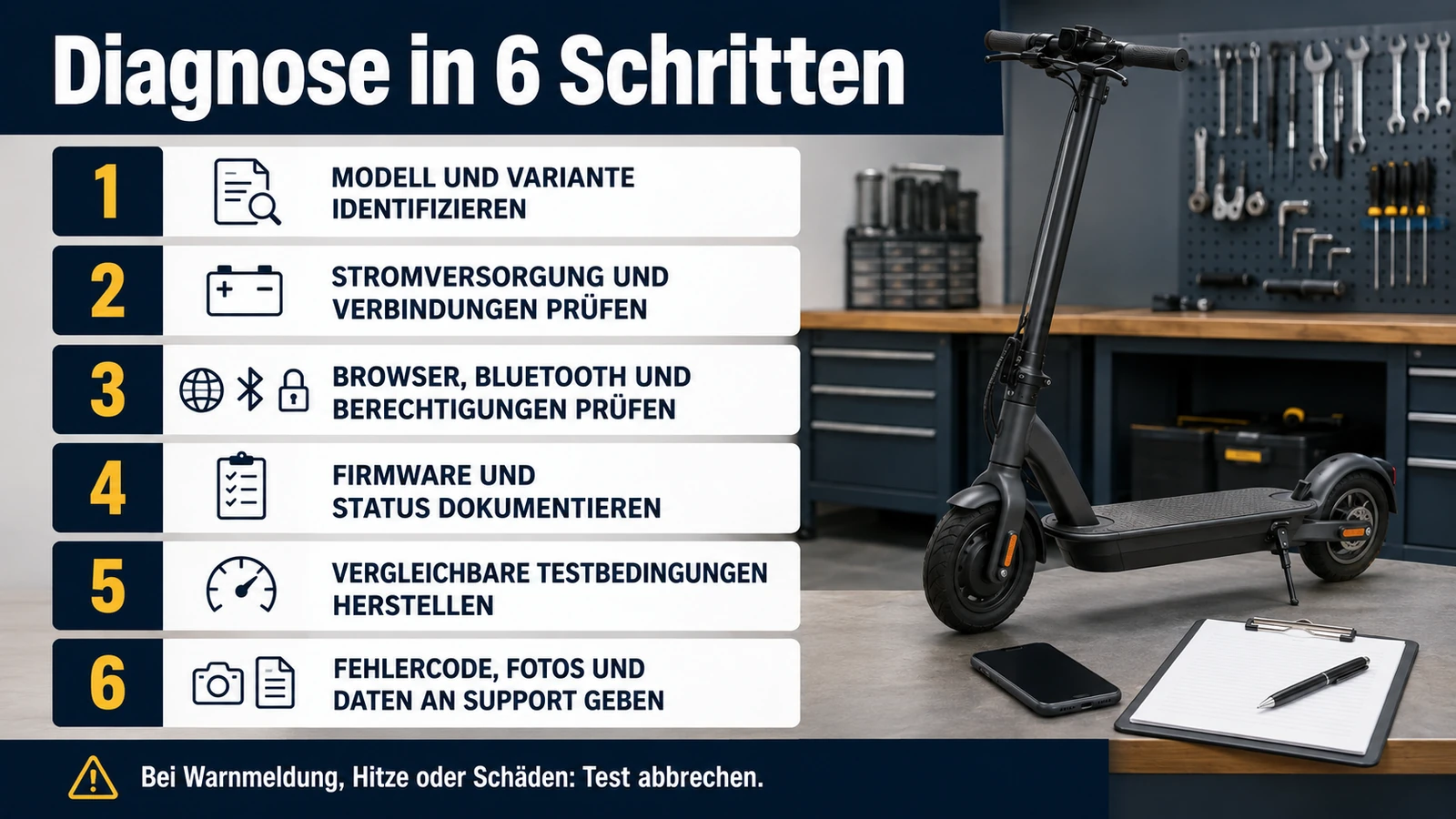 Infografik Tuning-Diagnose in sechs Schritten