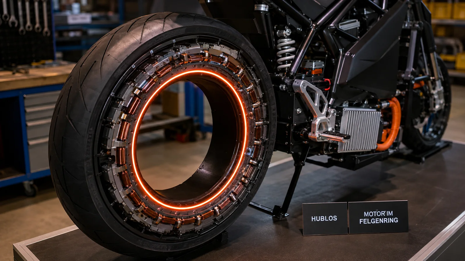 Funktionsprinzip des hublosen Nabenmotors der Verge TS mit Kraftübertragung am Radumfang